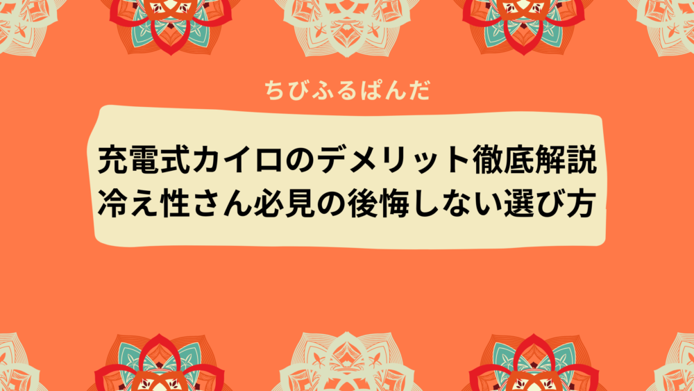 充電式カイロのデメリット徹底解説｜冷え性さん必見の後悔しない選び方